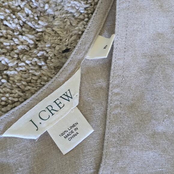 J. Crew Womens 100% Linen Maxi Dress Sz 8 Beige Sleeveless Scoop Neck Minimalist - Picture 6 of 9